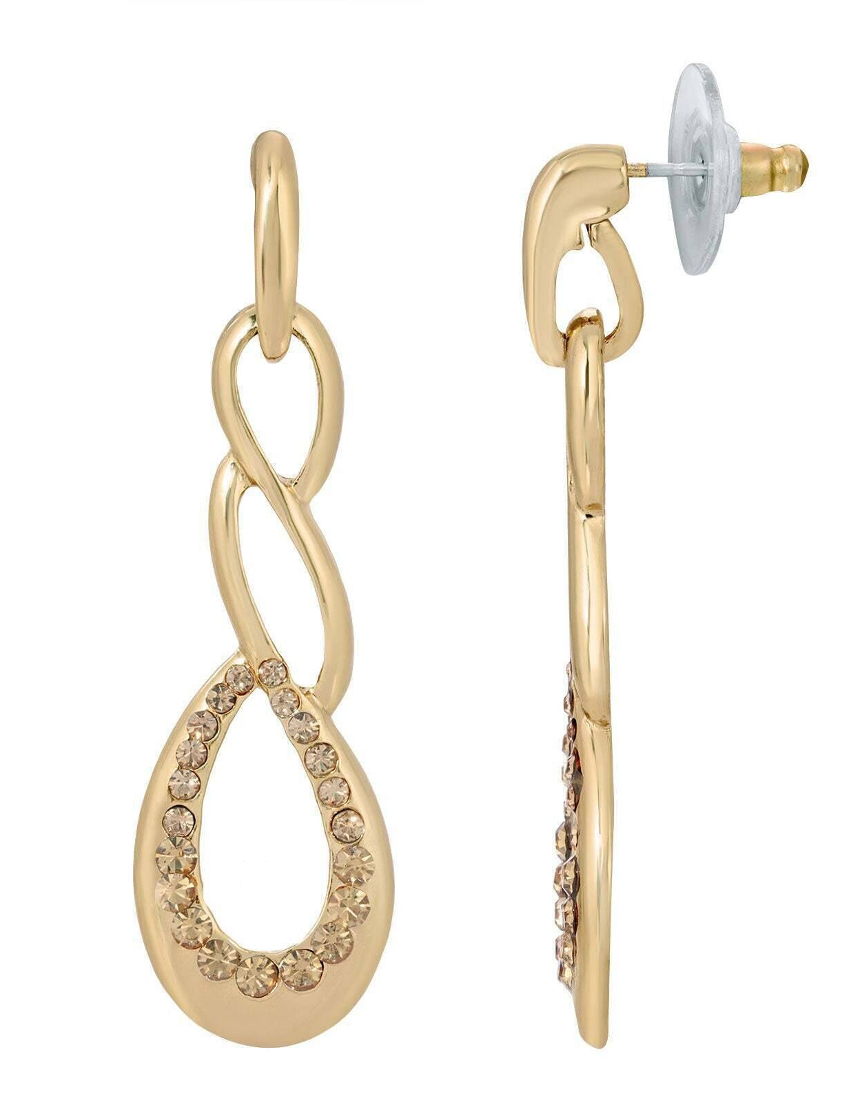 1928 Jewelry Light Topaz Crystal Drop Earrings