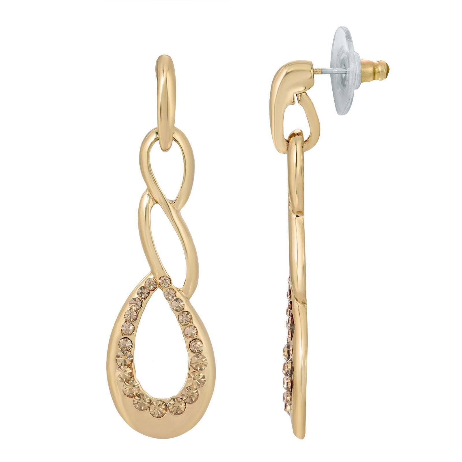 1928 Jewelry Light Topaz Crystal Drop Earrings