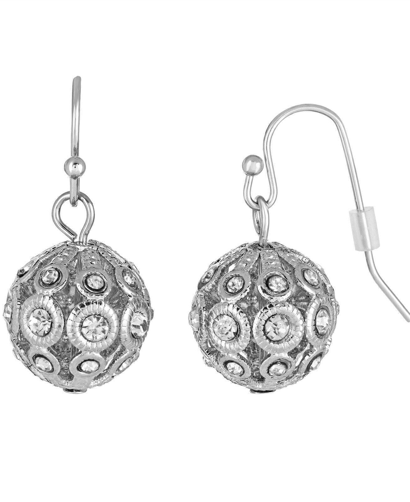 1928 Jewelry Crystal Ball Drop Earrings