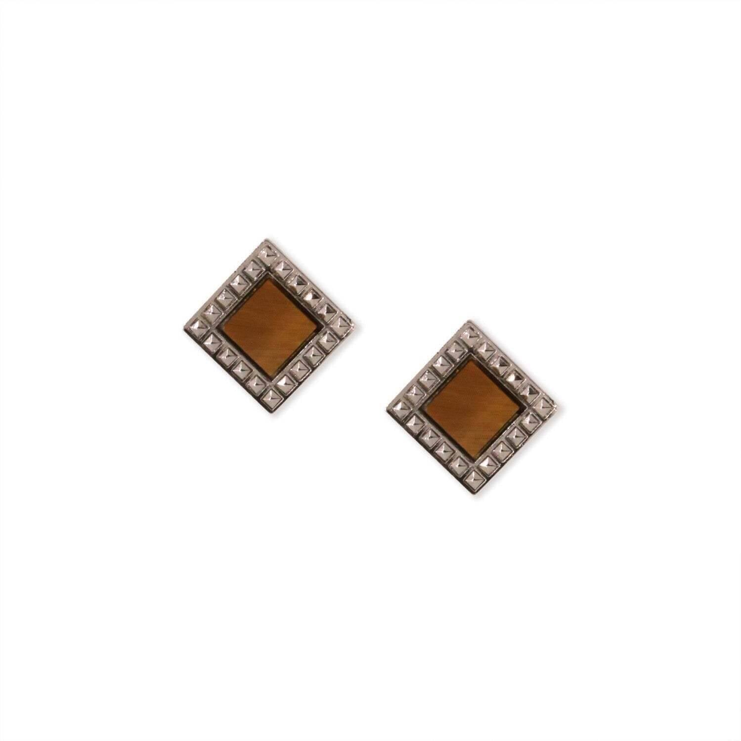 1928 Jewelry Gemstone Square Stud Earrings
