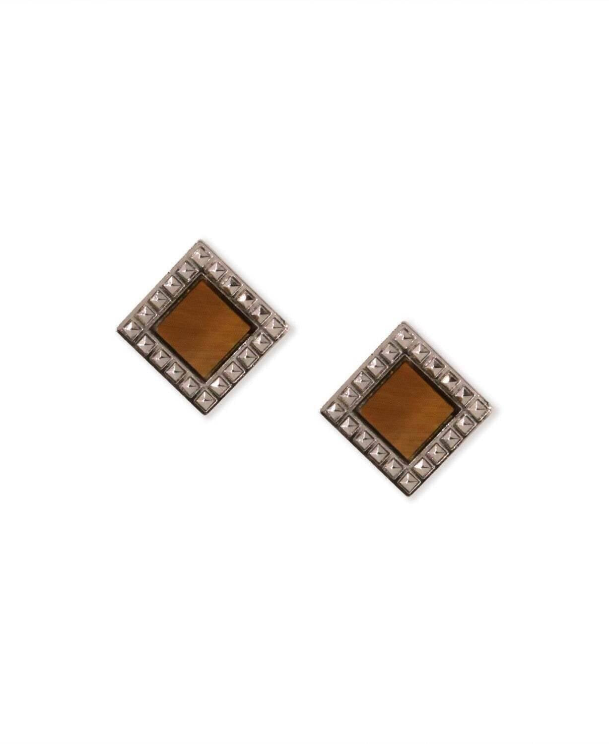1928 Jewelry Gemstone Square Stud Earrings