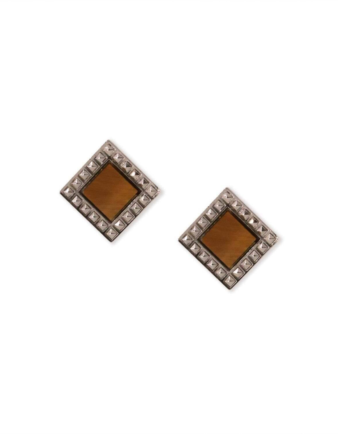 1928 Jewelry Gemstone Square Stud Earrings