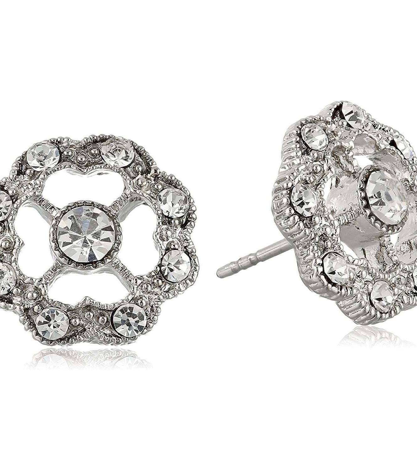 1928 Jewelry Crystal Open Faced Stud Earrings