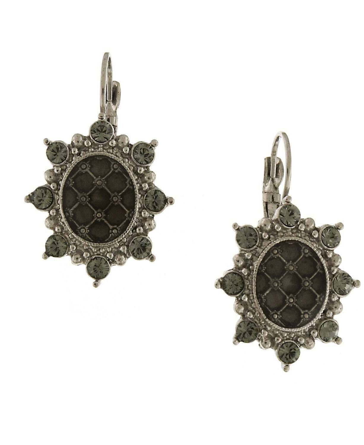 1928 Jewelry Black Diamond Starburst Drop Earrings