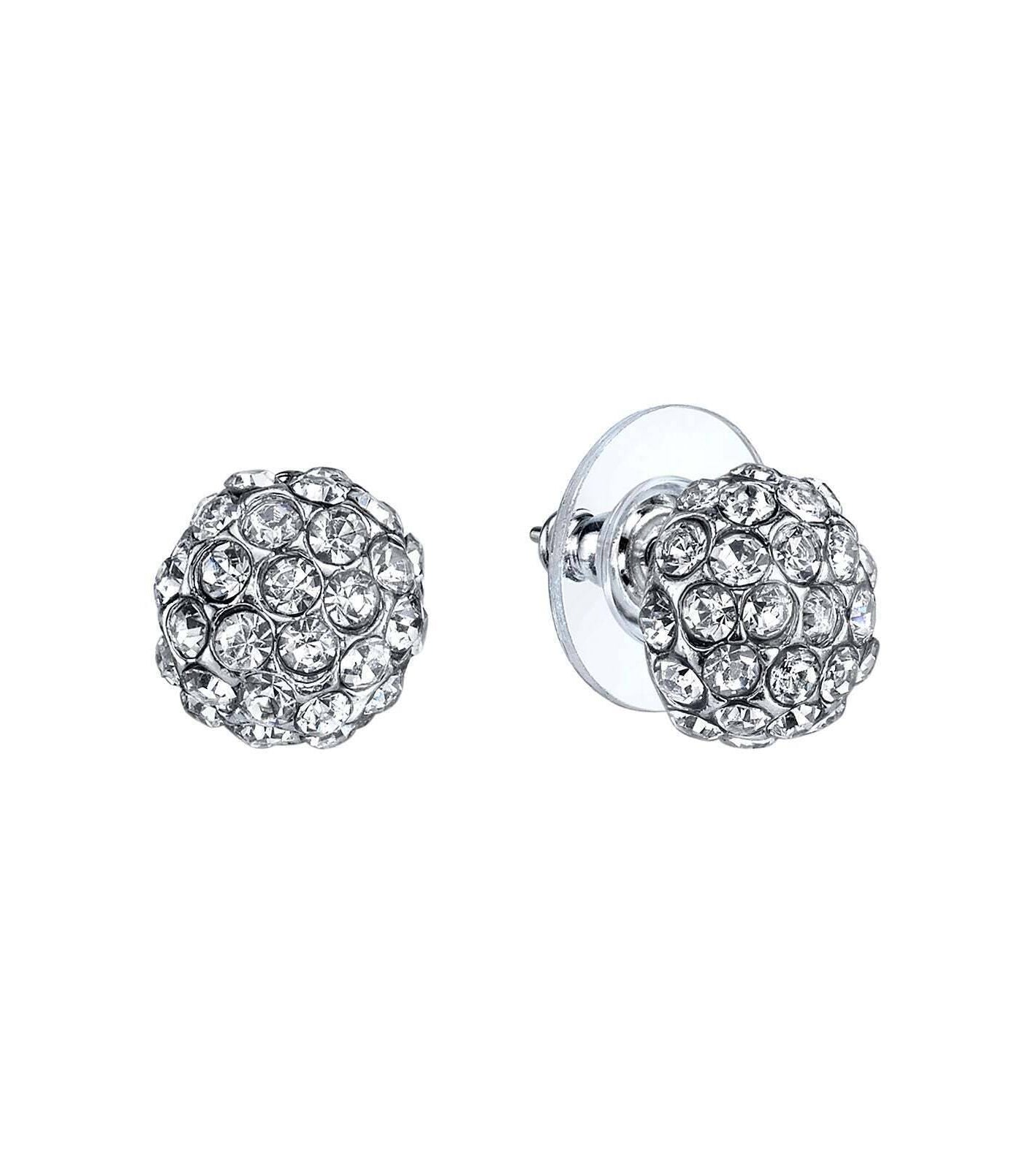 1928 Bridal Pave Crystal Stud Earrings