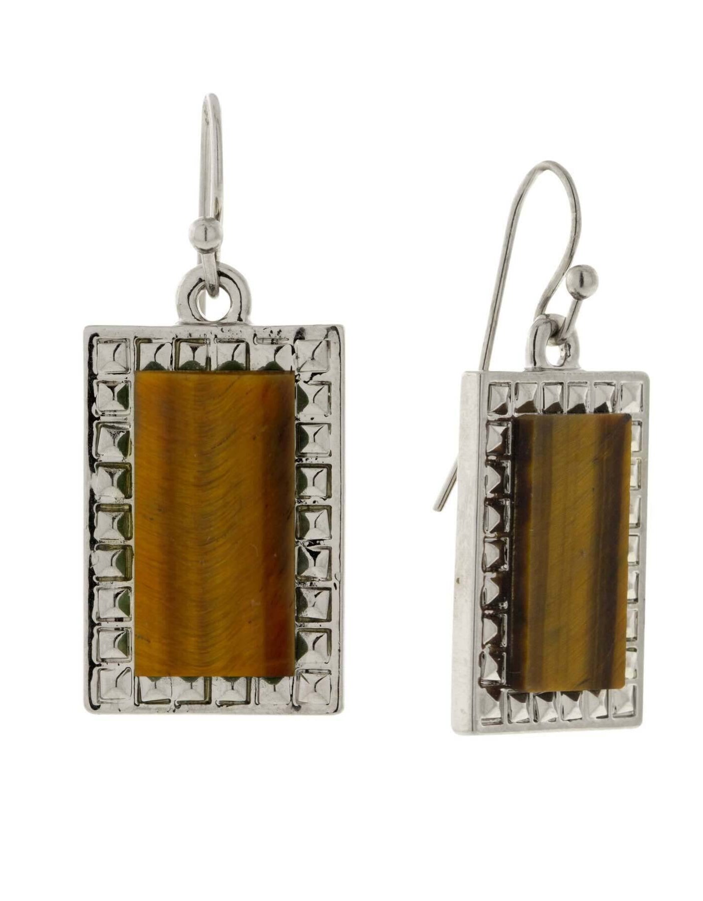1928 Jewelry Classic Rectangle Gemstone Drop Earrings