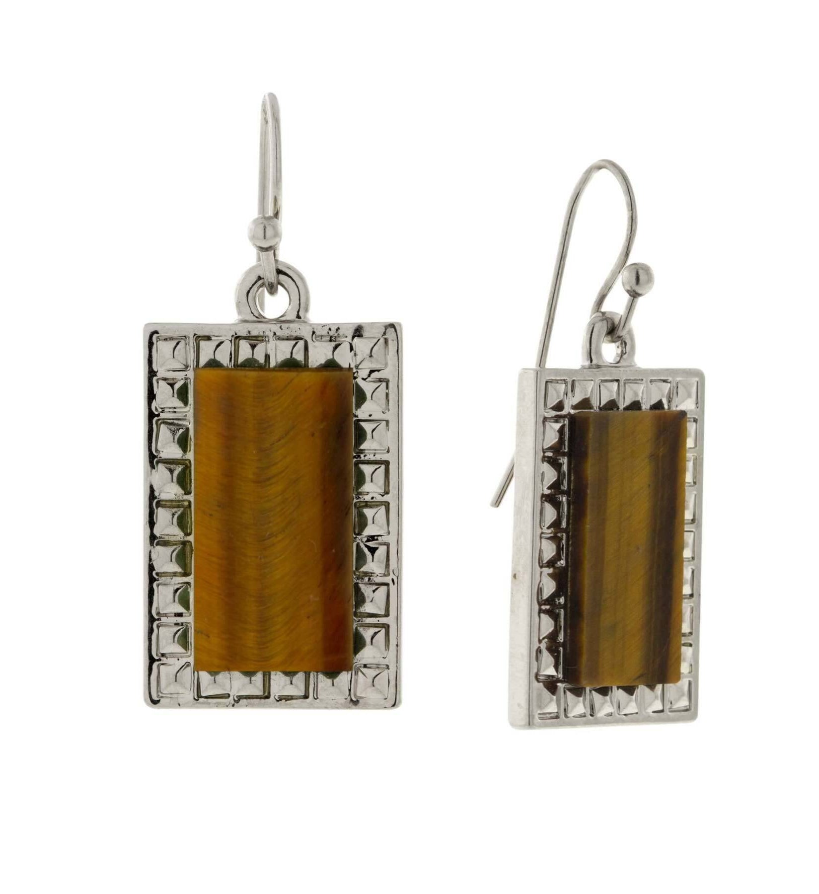1928 Jewelry Classic Rectangle Gemstone Drop Earrings