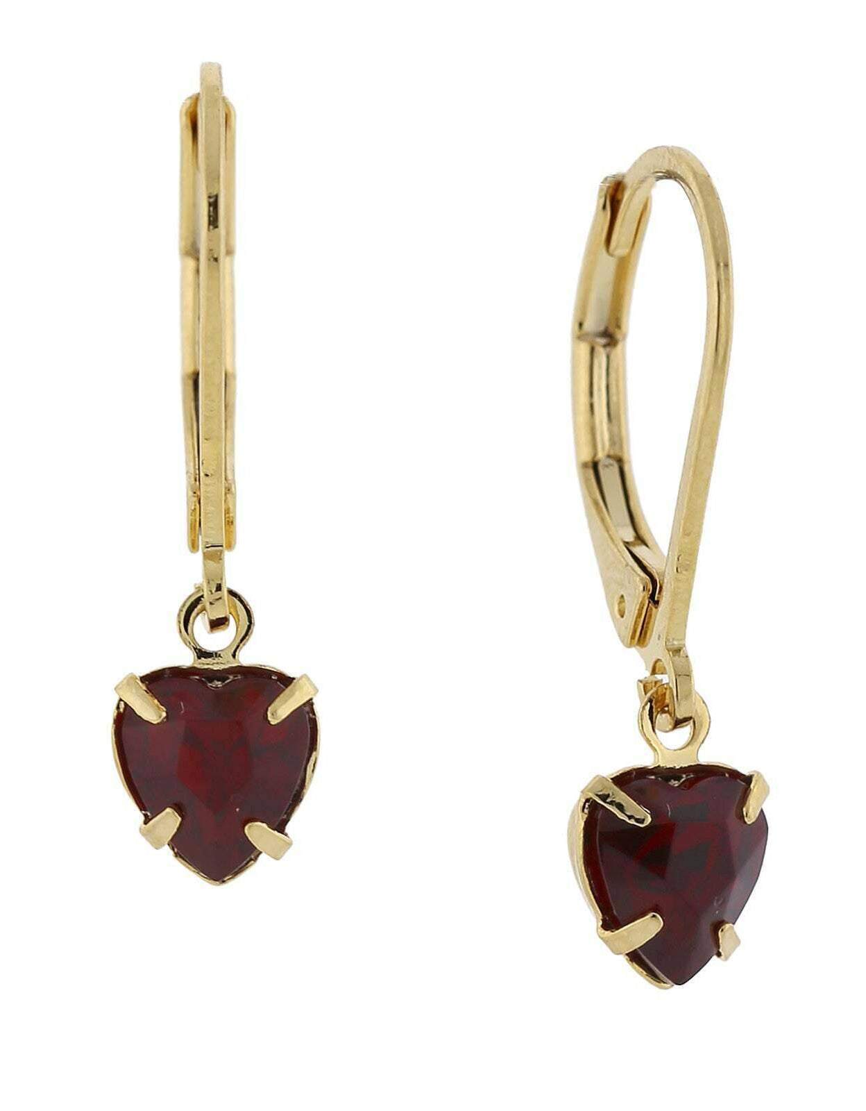 1928 Jewelry Petite Siam Red Heart Drop Earrings