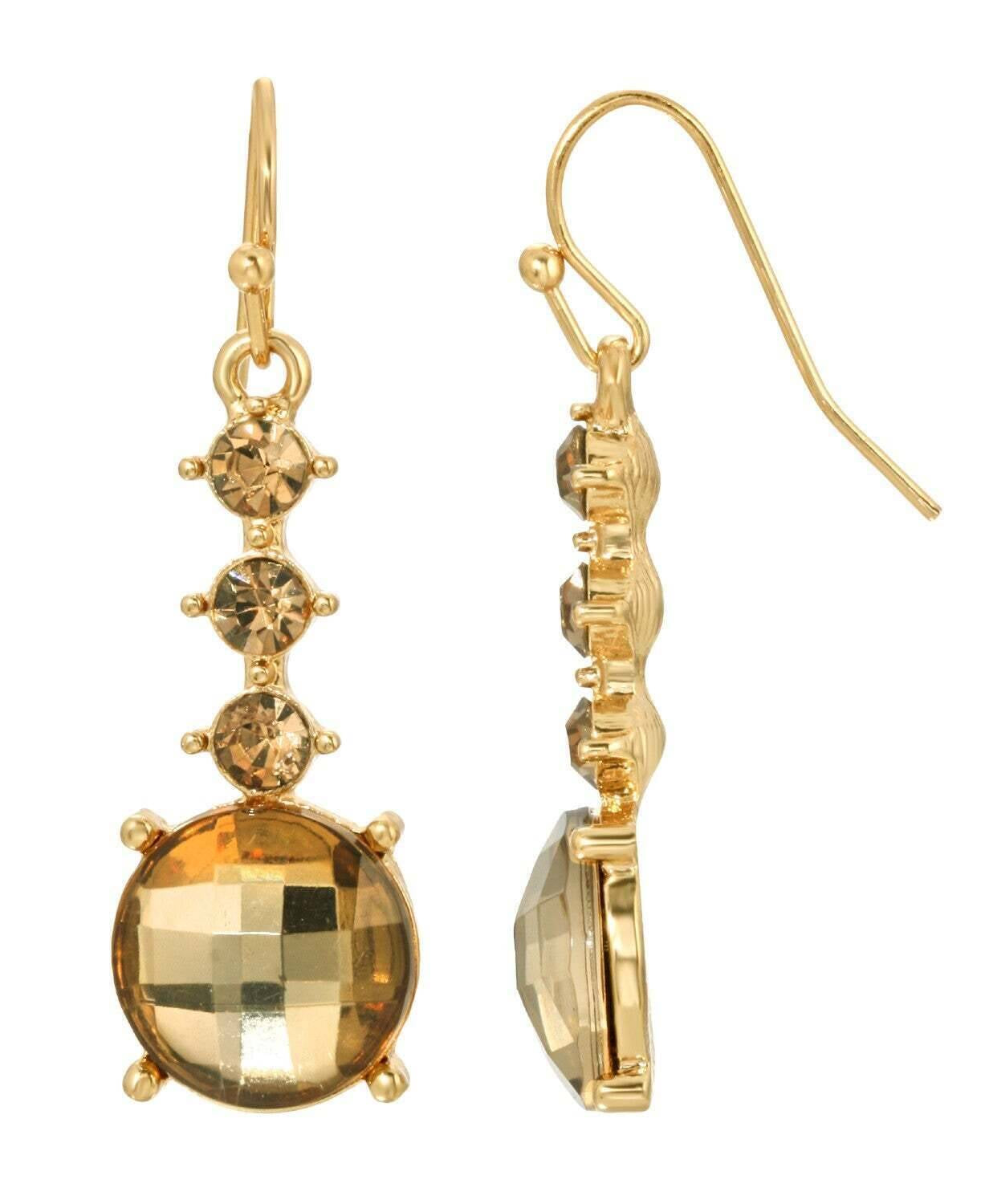 2028 Jewelry Light Colorado Topaz Faceted Round Drop Earrings