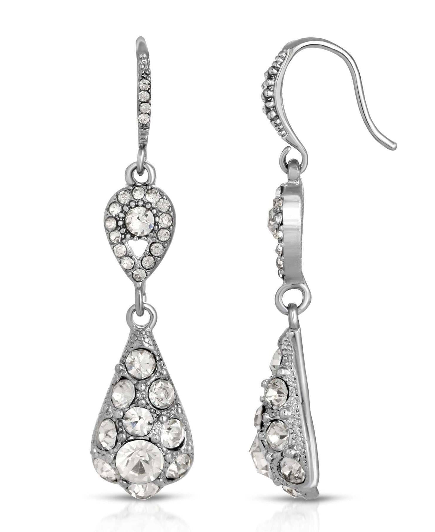 1928 Jewelry Multi Crystal Teardrop Drop Earrings