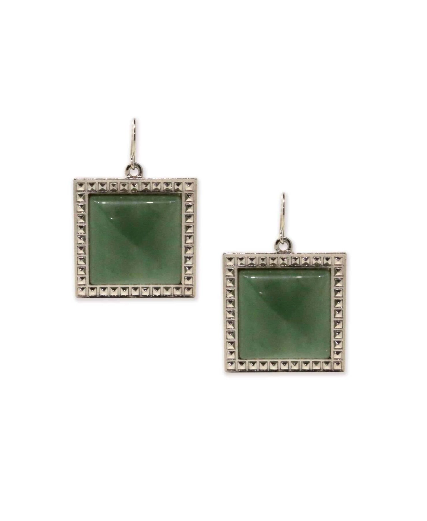 1928 Jewelry Serenity Square Gemstone Drop Earrings