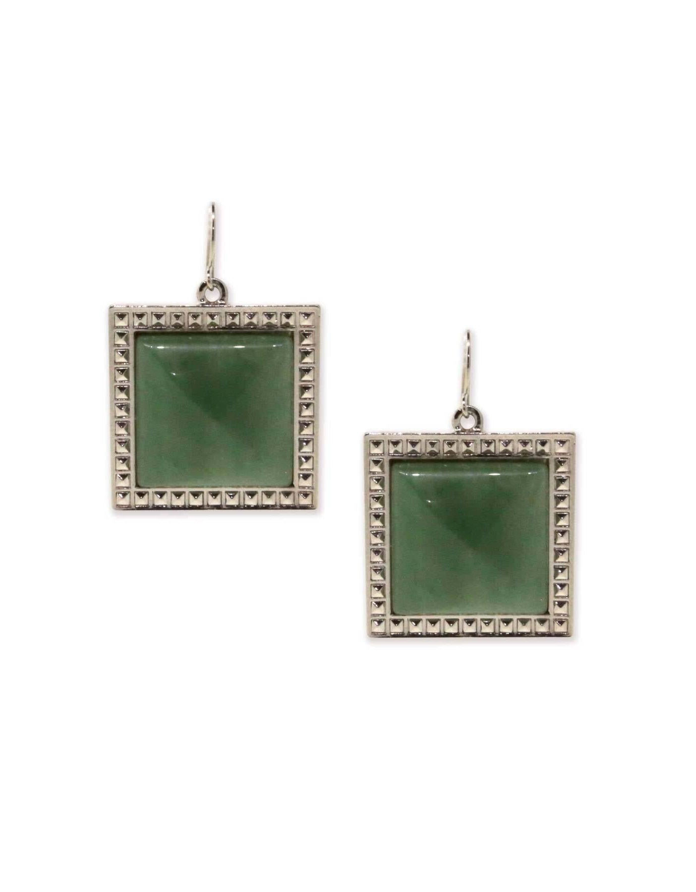 1928 Jewelry Serenity Square Gemstone Drop Earrings