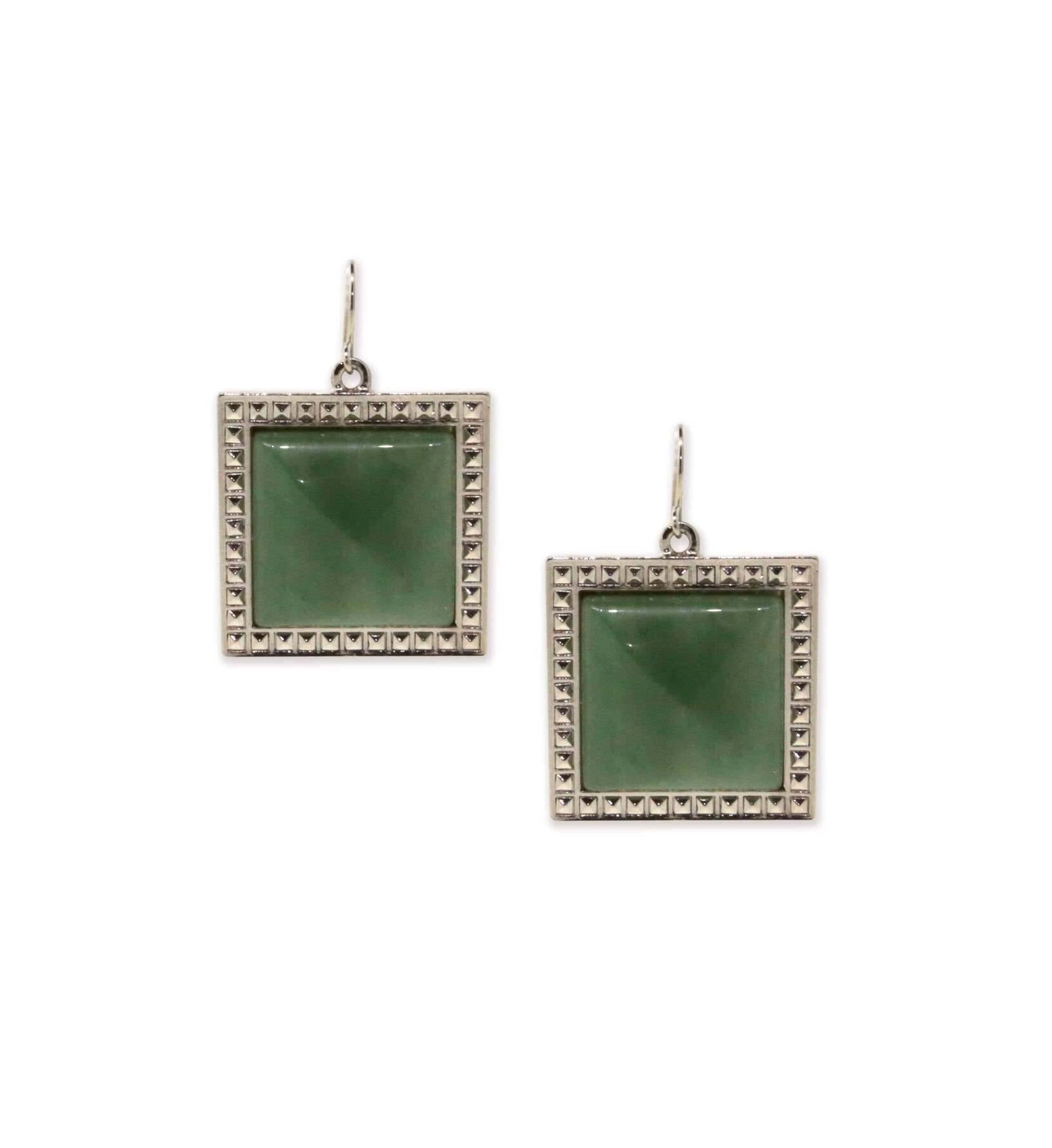 1928 Jewelry Serenity Square Gemstone Drop Earrings