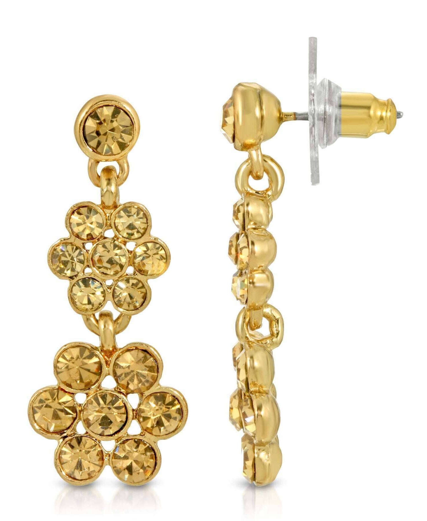 1928 Jewelry Light Colorado Topaz Flower Drop Earrings