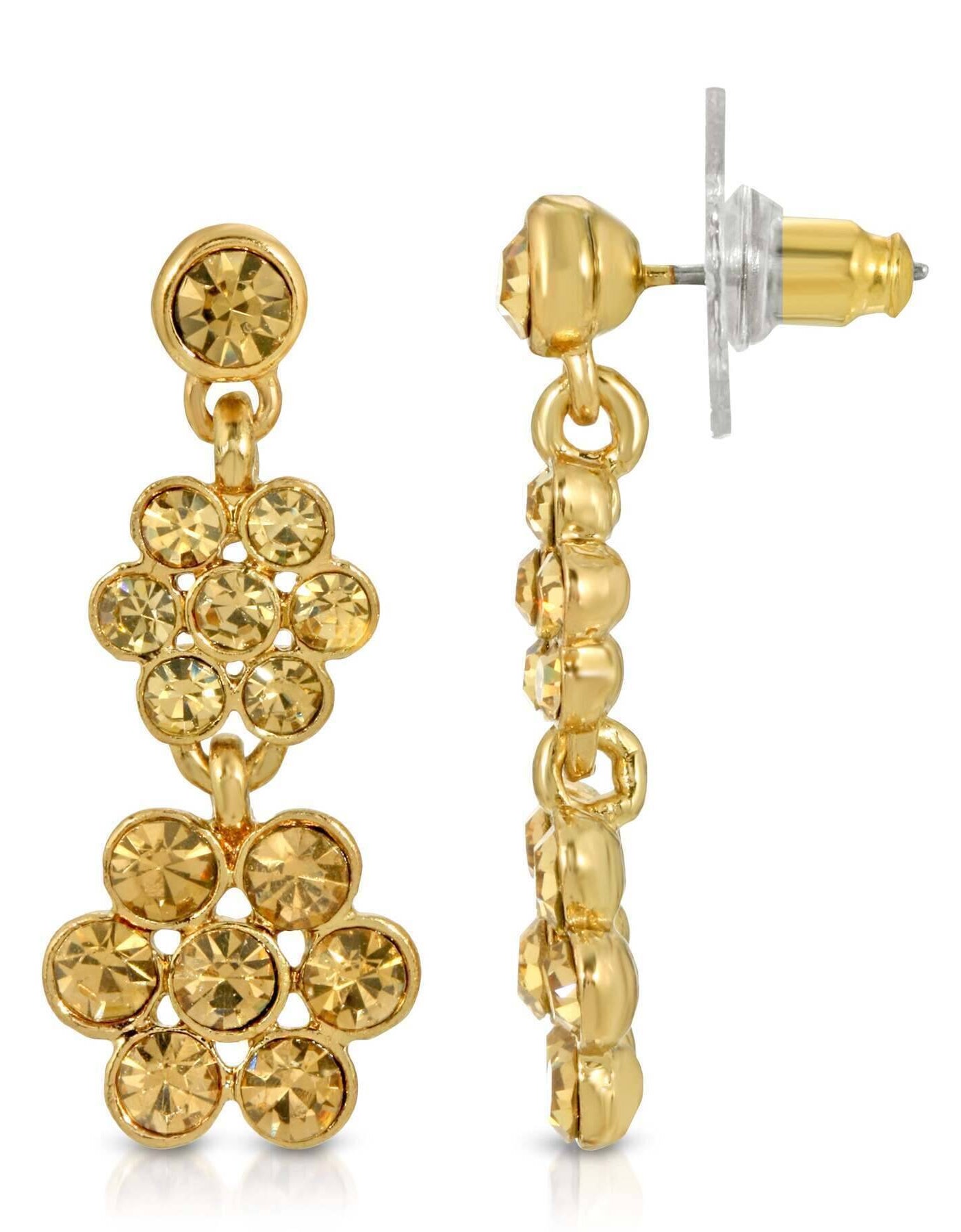 1928 Jewelry Light Colorado Topaz Flower Drop Earrings