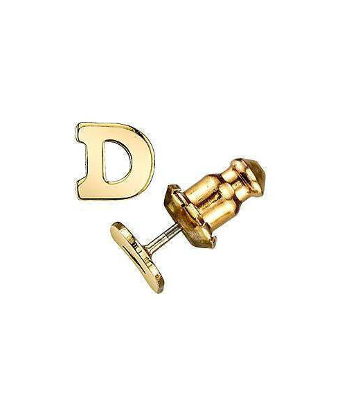 1928 Jewelry Gold Initial Button Earrings