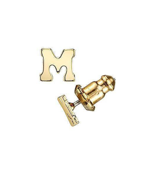 1928 Jewelry Gold Initial Button Earrings
