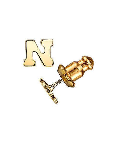 1928 Jewelry Gold Initial Button Earrings