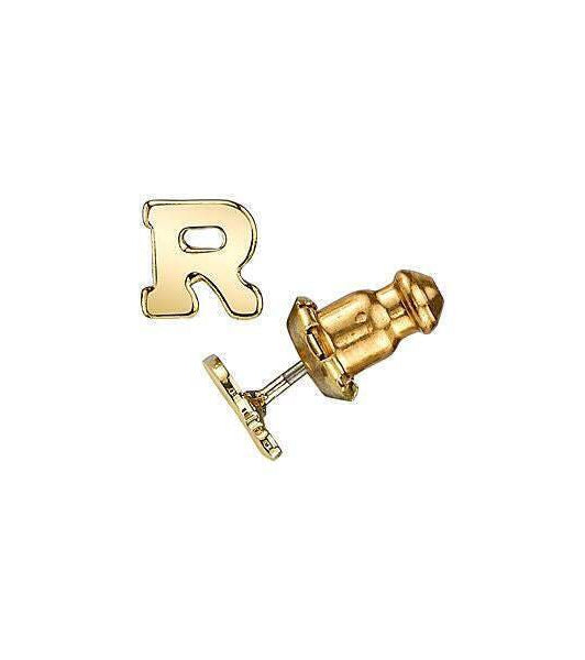 1928 Jewelry Gold Initial Button Earrings