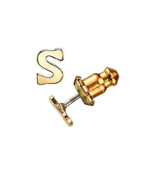1928 Jewelry Gold Initial Button Earrings