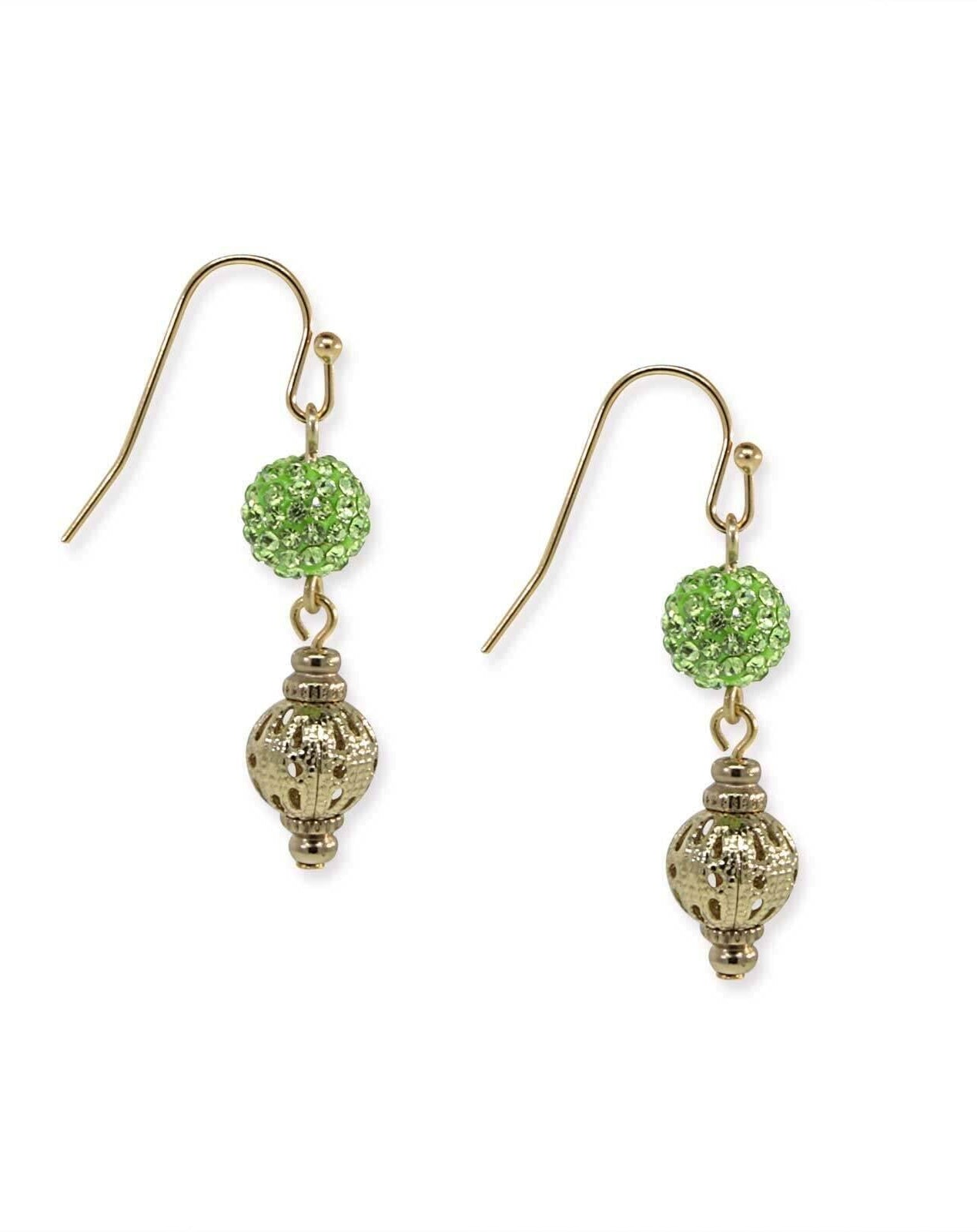 1928 Jewelry Fireball And Filigree Drop Earrings