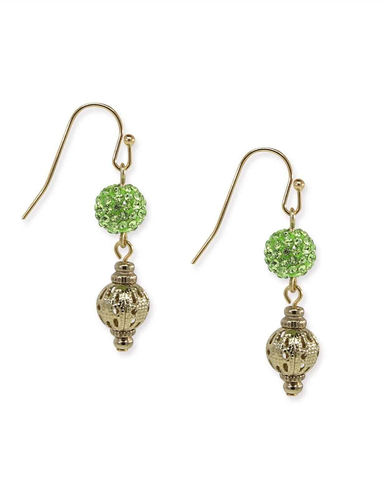 1928 Jewelry Fireball And Filigree Drop Earrings