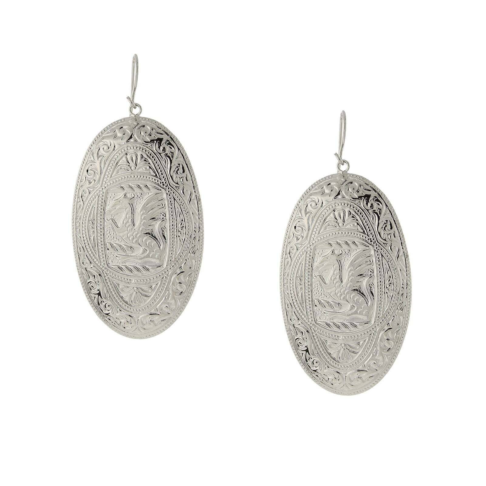 1928 Jewelry Magellan The Dragon Oval Drop Earrings