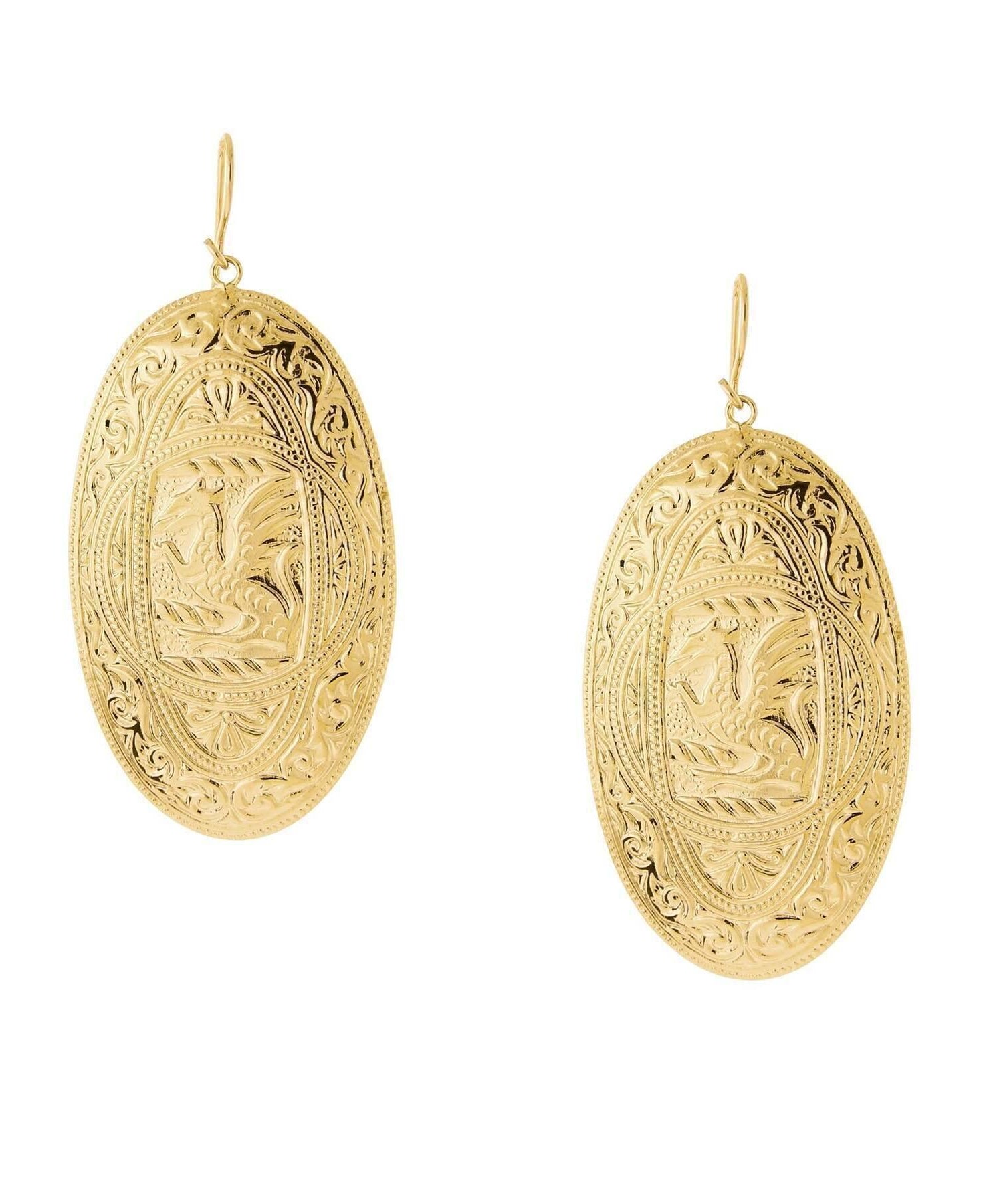 1928 Jewelry Gold-Tone Large Oval Drop Earrings