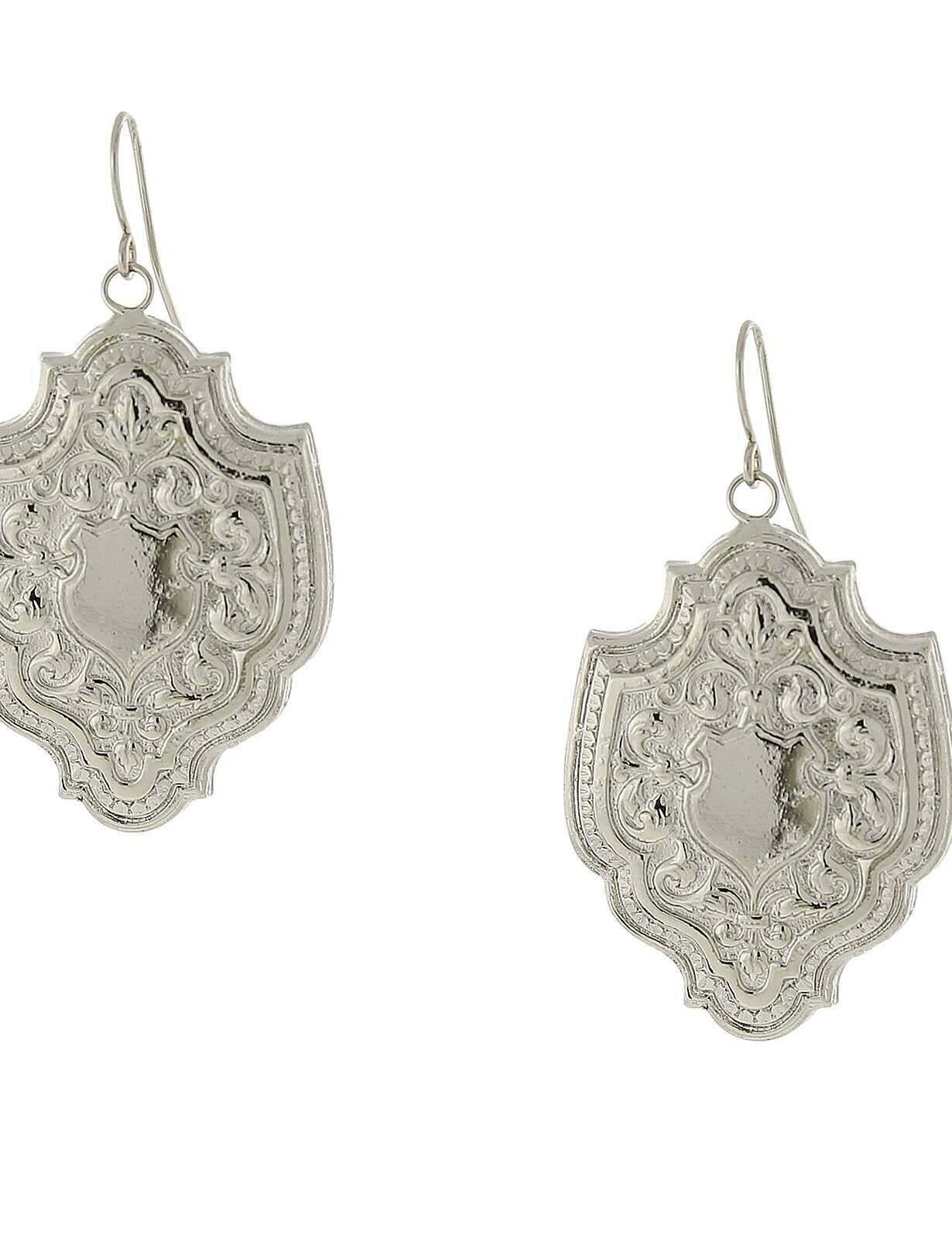 1928 Jewelry Medieval Inspired Shield Drop Earrings