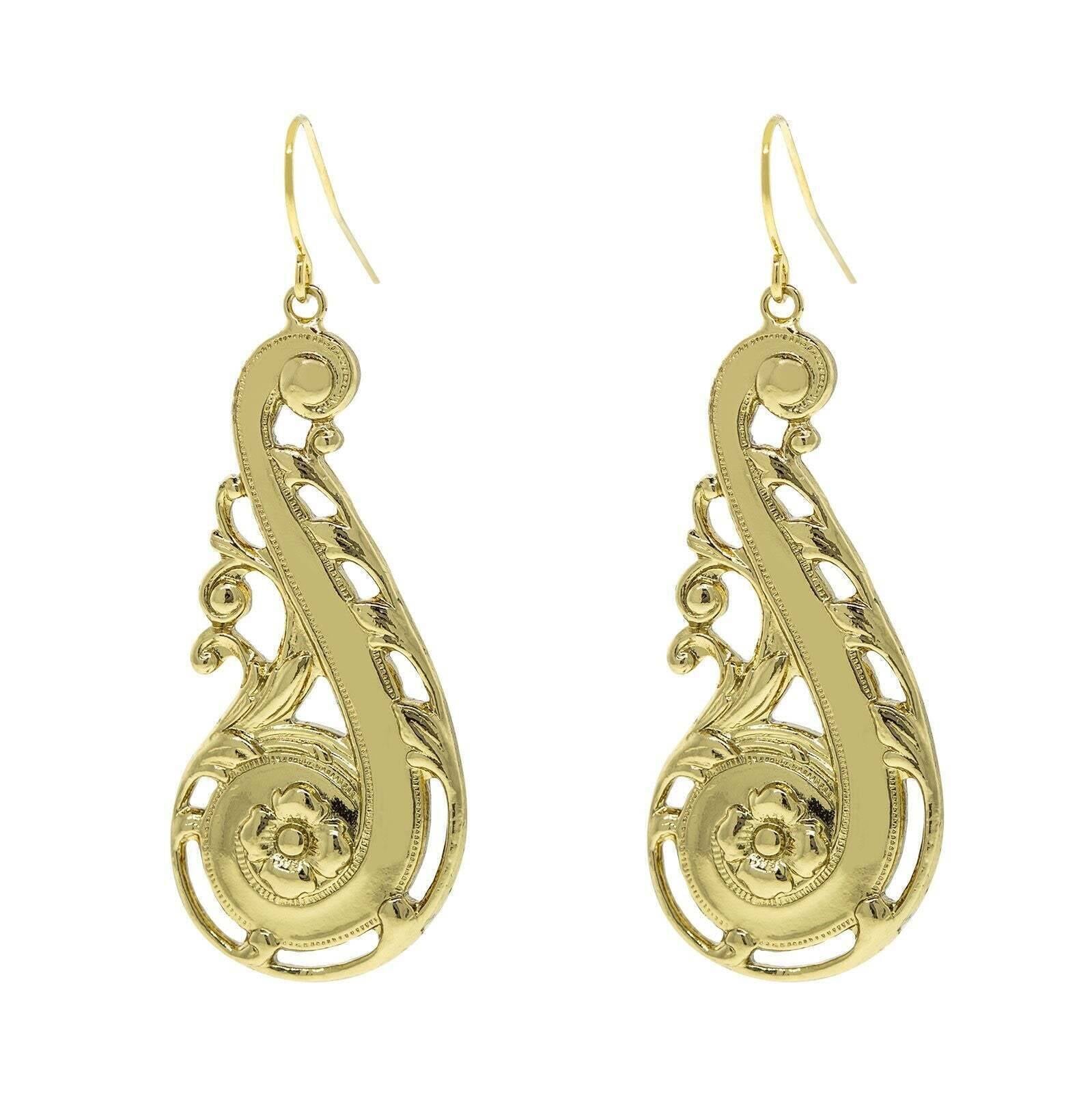 1928 Jewelry Swirly Statement Floral Drop Earrings