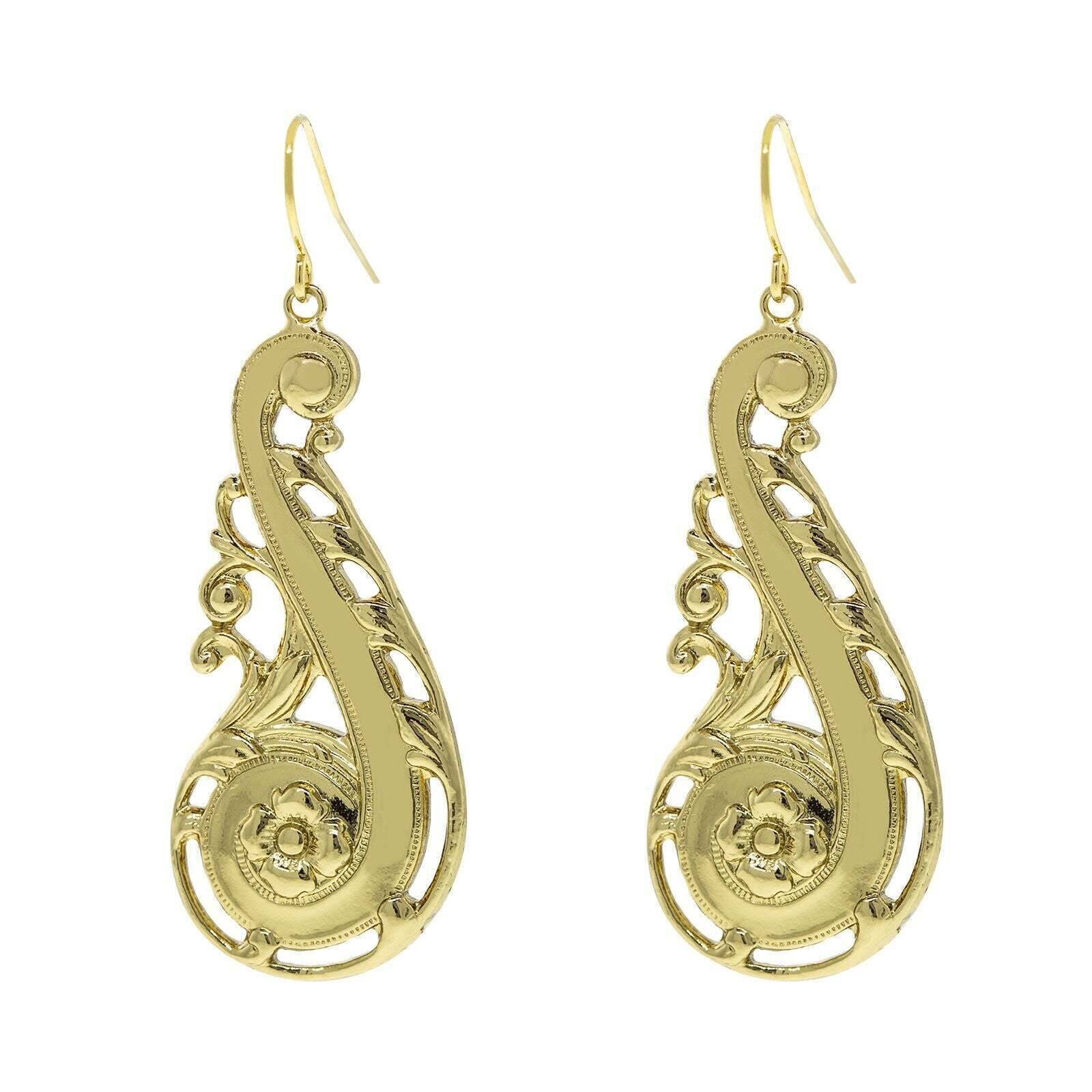 1928 Jewelry Swirly Statement Floral Drop Earrings