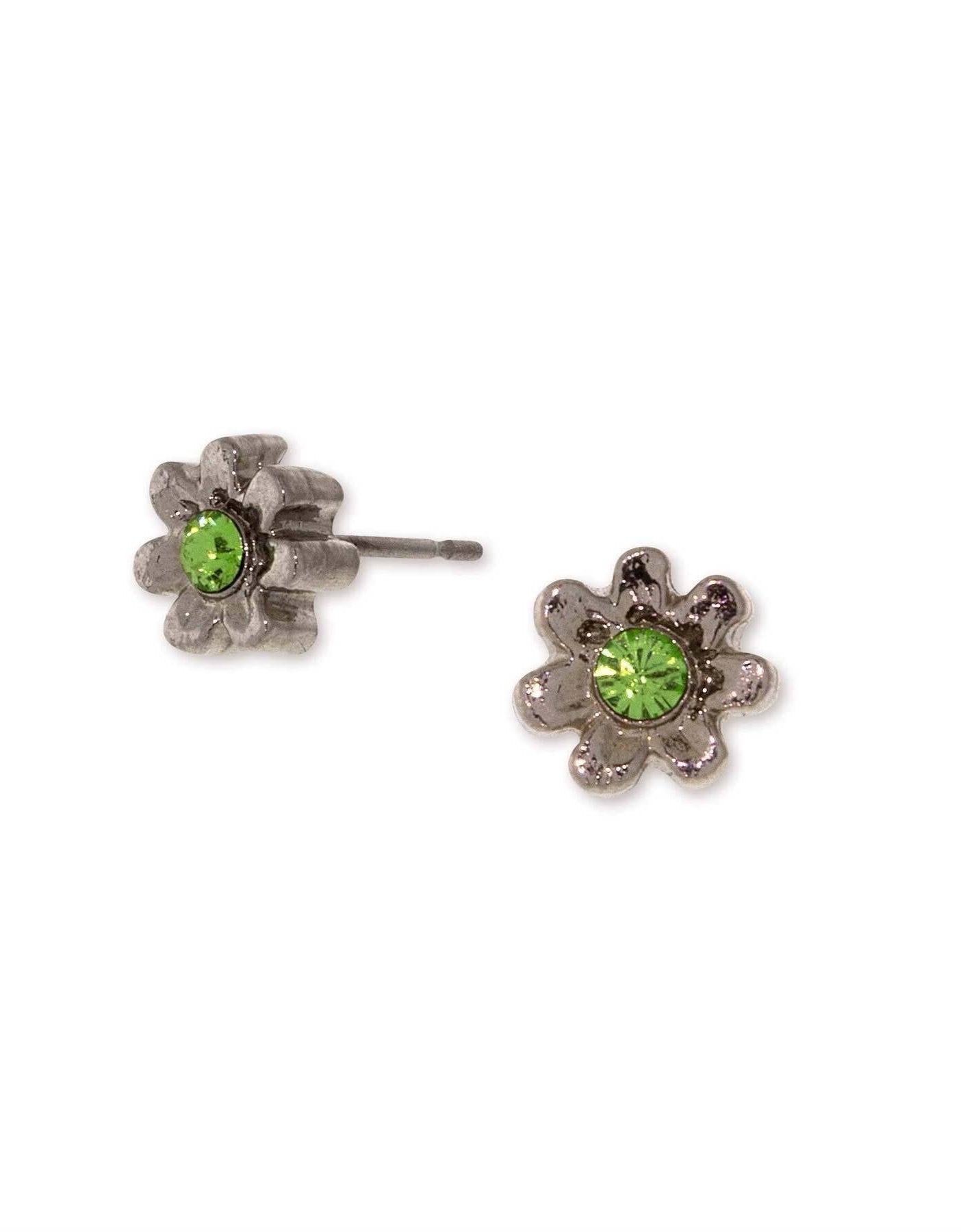 1928 Jewelry Light Green Crystal Tiny Flower Stud Earrings