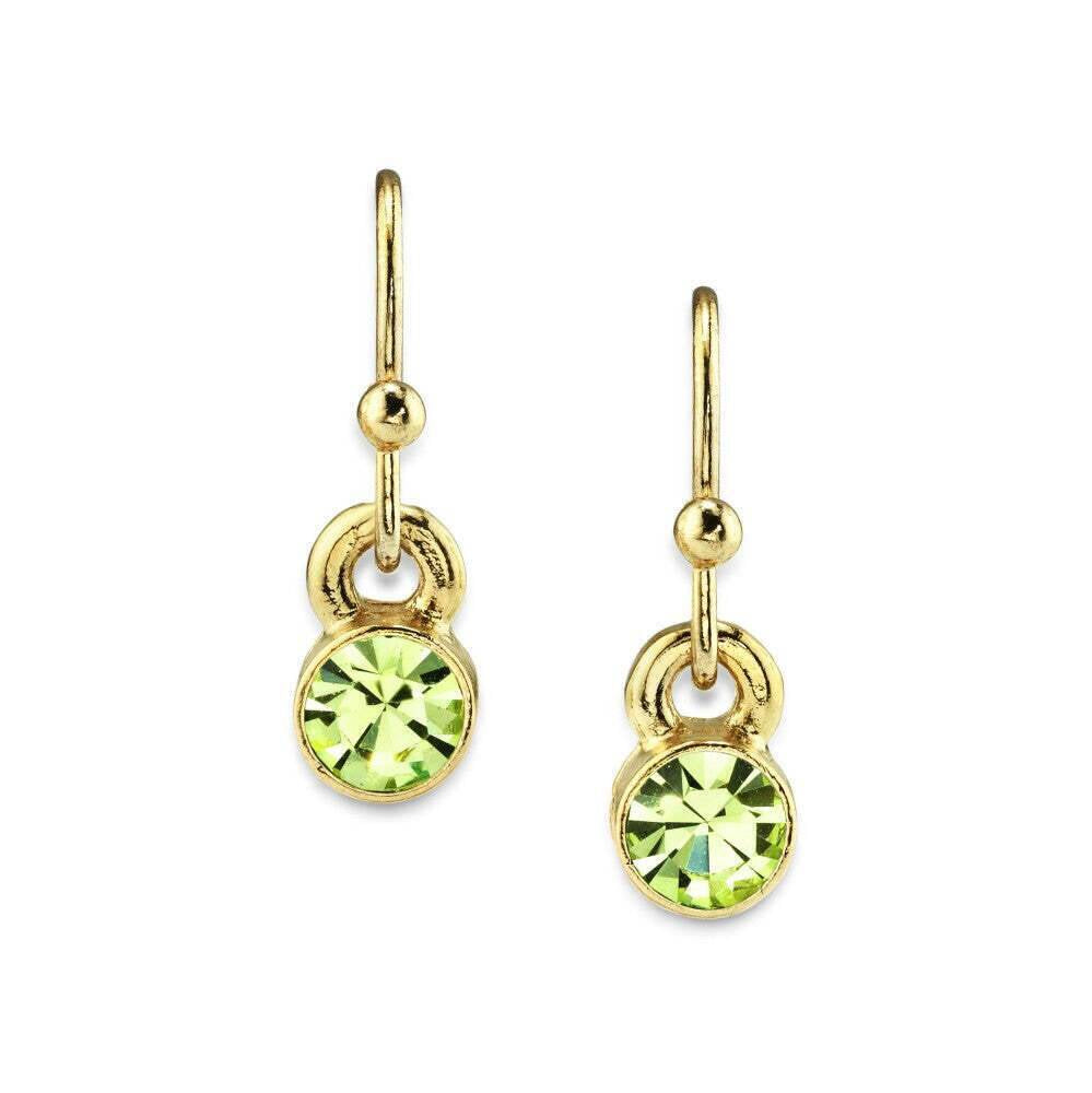 1928 Jewelry Round Crystal Wire Drop Earrings