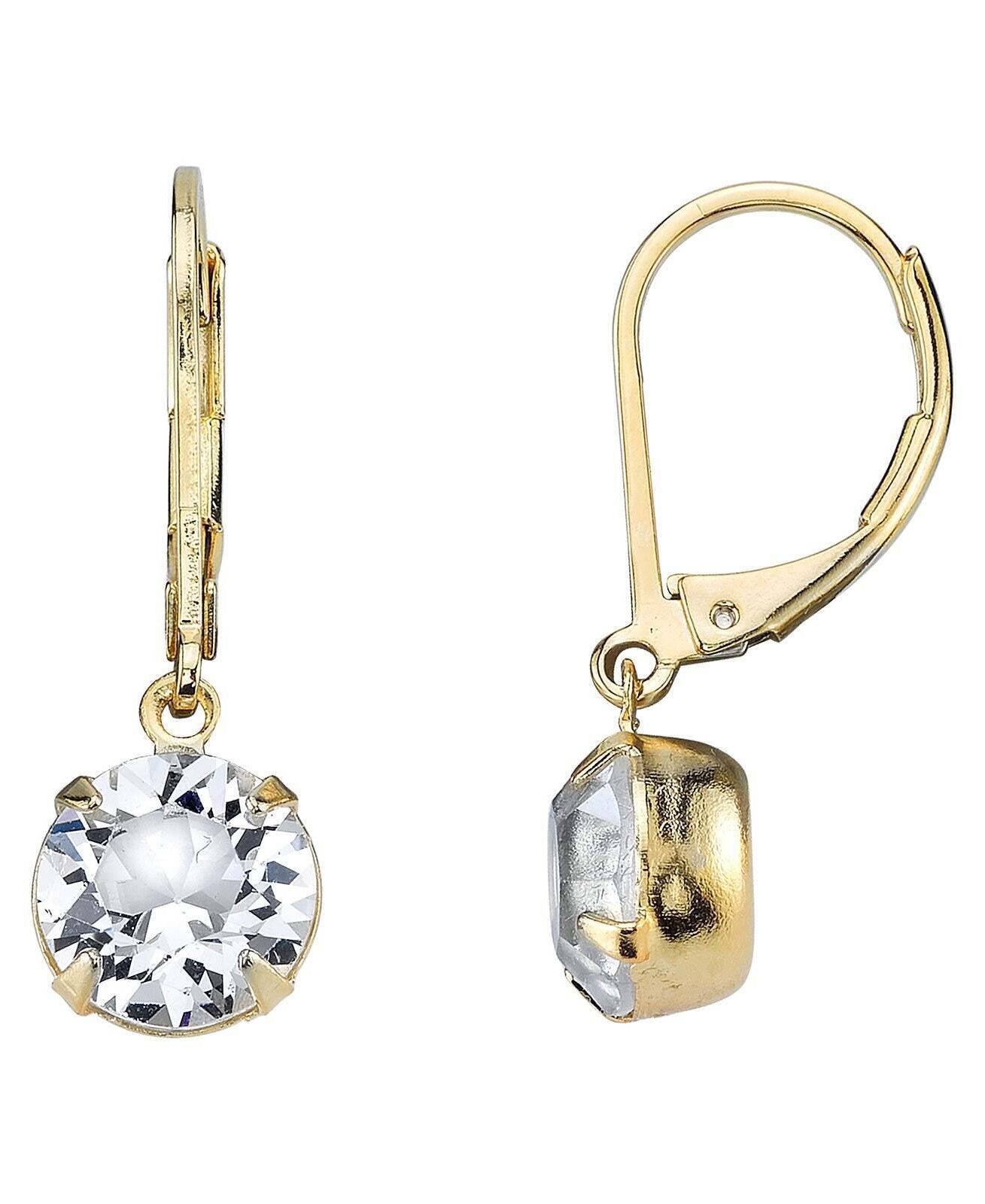 1928 Bridal Round Genuine Austrian Crystal Drop Earrings