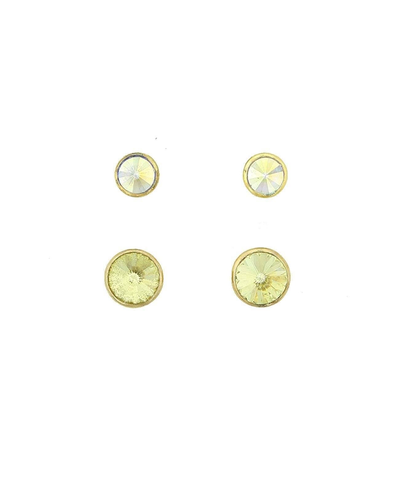 1928 Jewelry Citrine and Crystal Stud Earrings Sets
