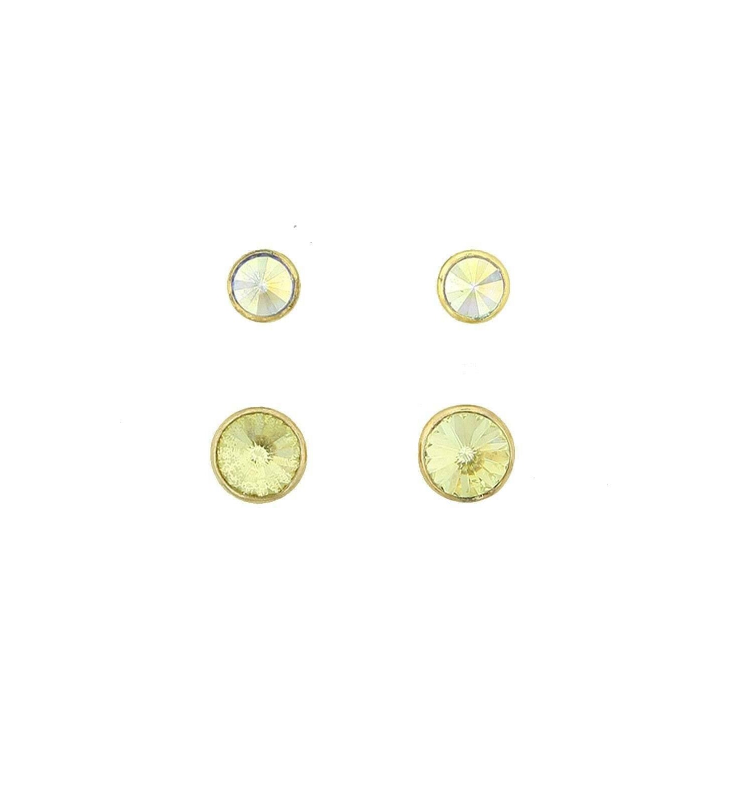 1928 Jewelry Citrine and Crystal Stud Earrings Sets