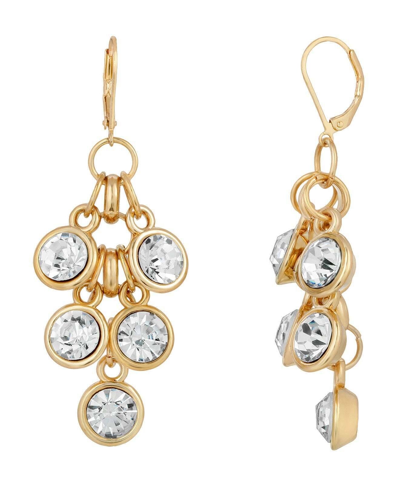 2028 Jewelry Crystal Cluster Drop Earrings