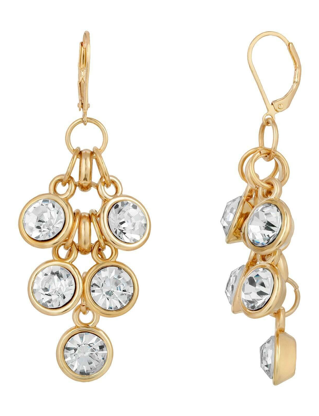 2028 Jewelry Crystal Cluster Drop Earrings