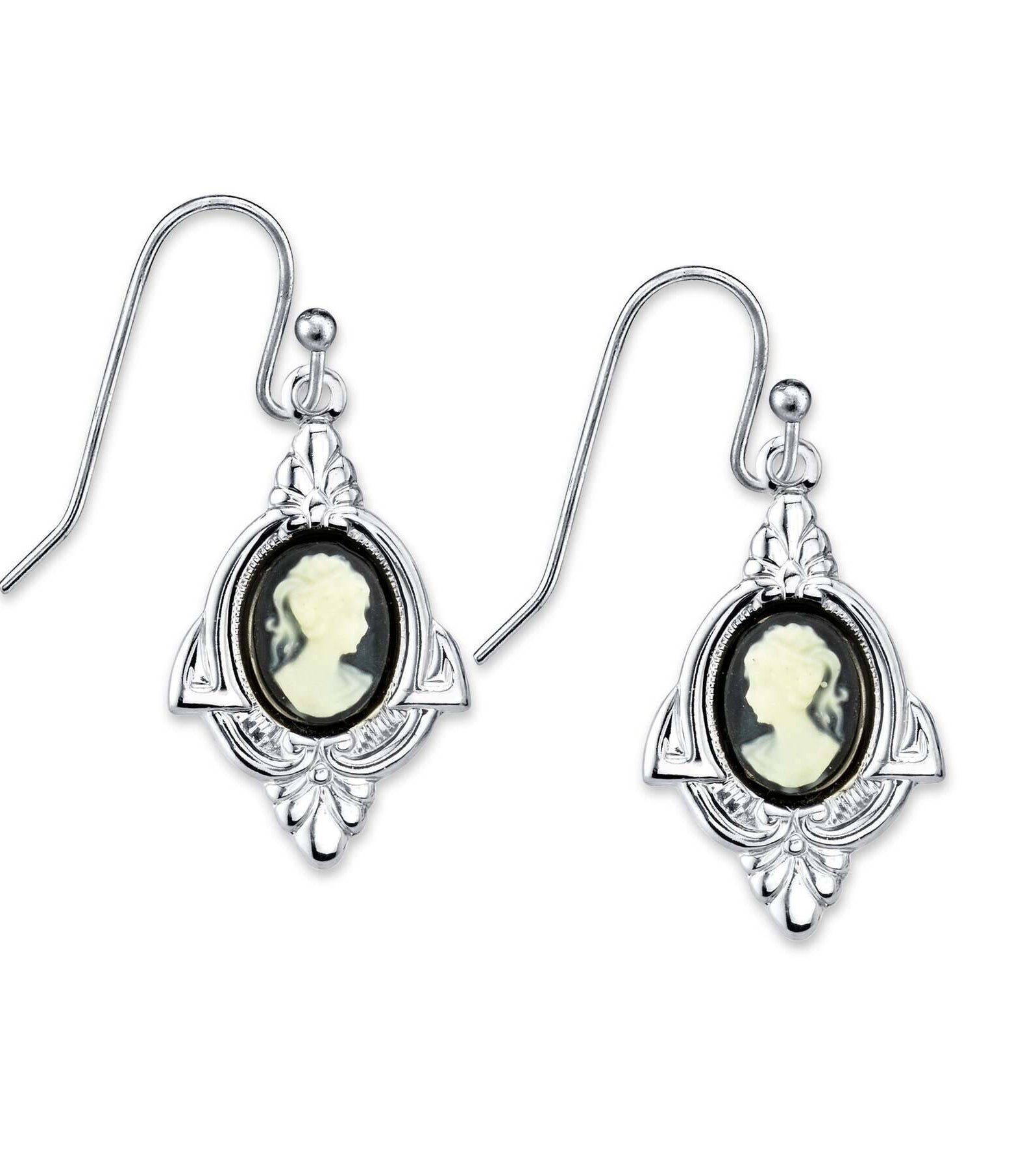 1928 Jewelry Embellish Vintage-Inspired Cameo Drop Earrings
