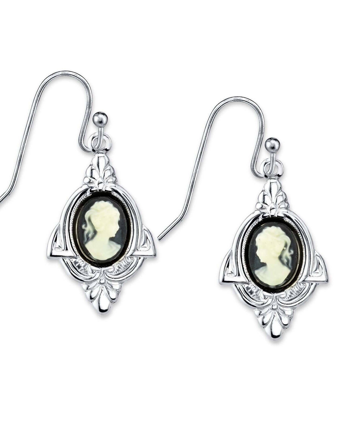 1928 Jewelry Embellish Vintage-Inspired Cameo Drop Earrings