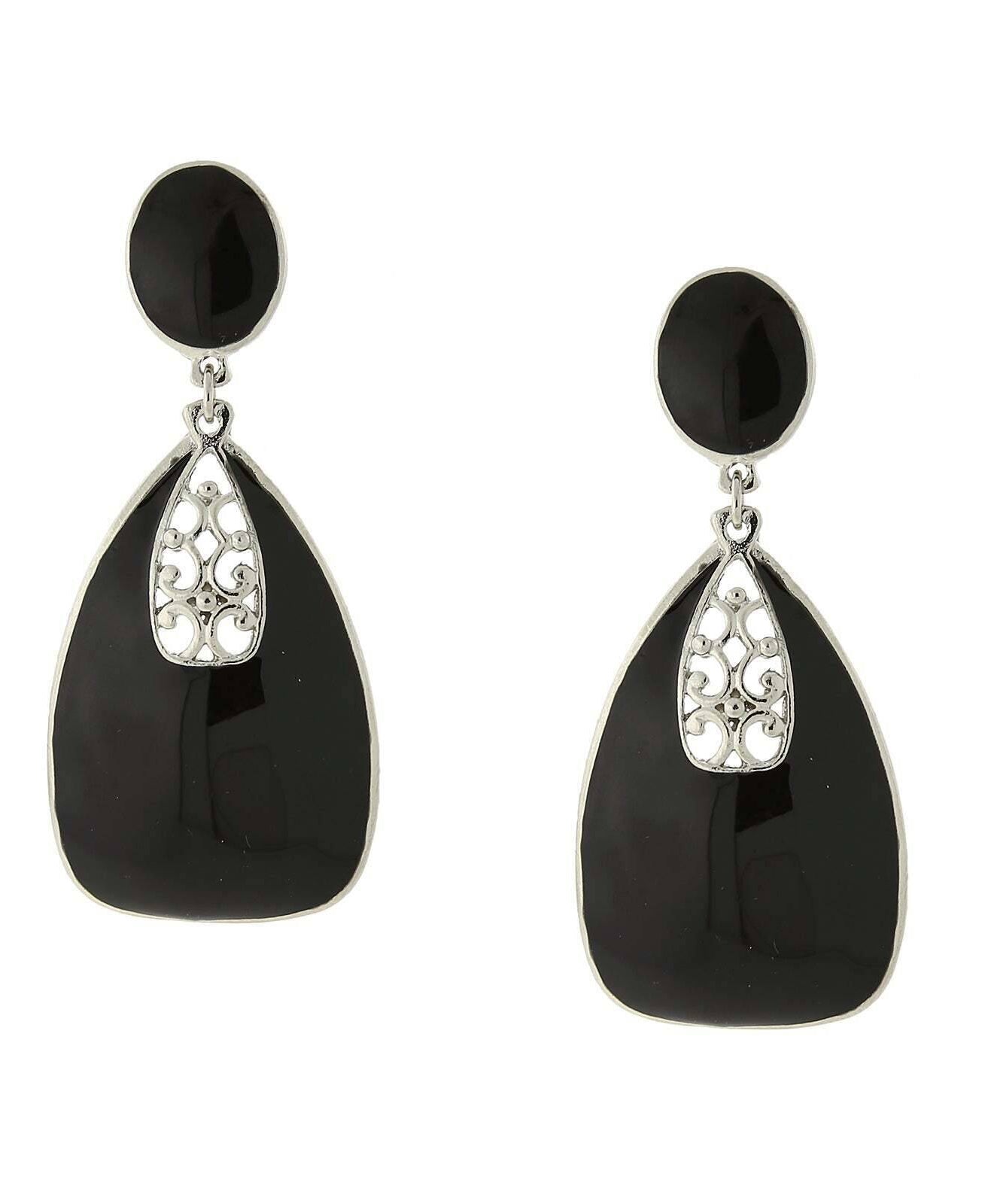 2028 Jewelry Filigree Enamel Statement Drop Earrings