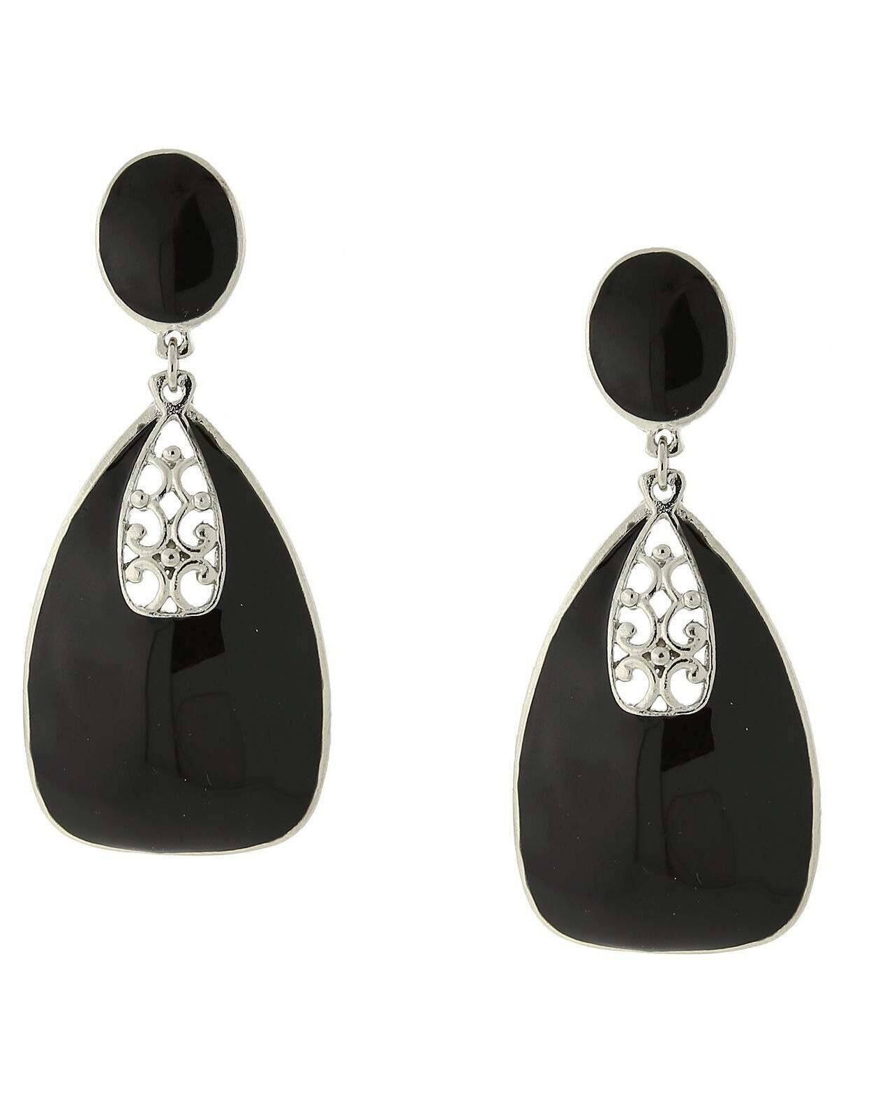 2028 Jewelry Filigree Enamel Statement Drop Earrings