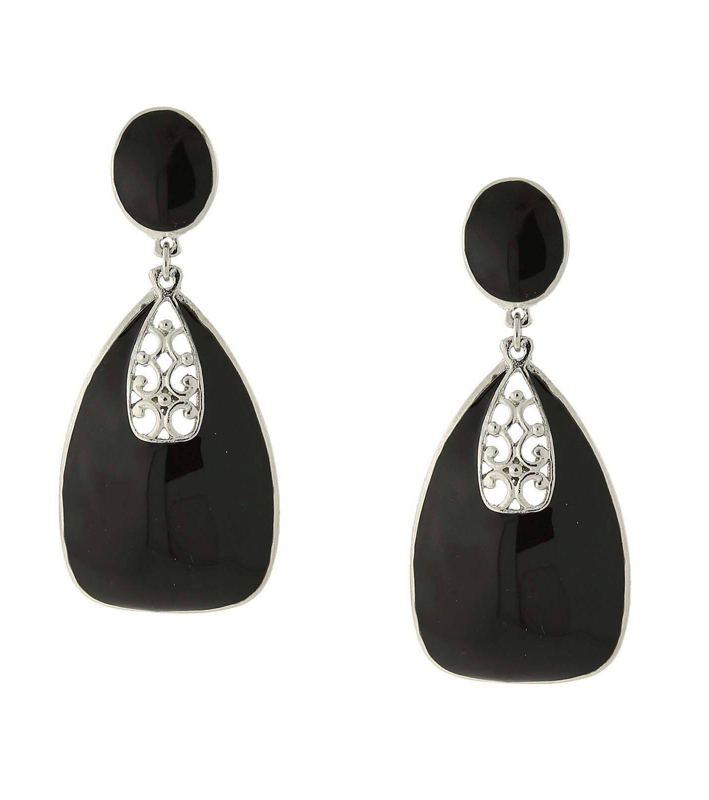 2028 Jewelry Filigree Enamel Statement Drop Earrings