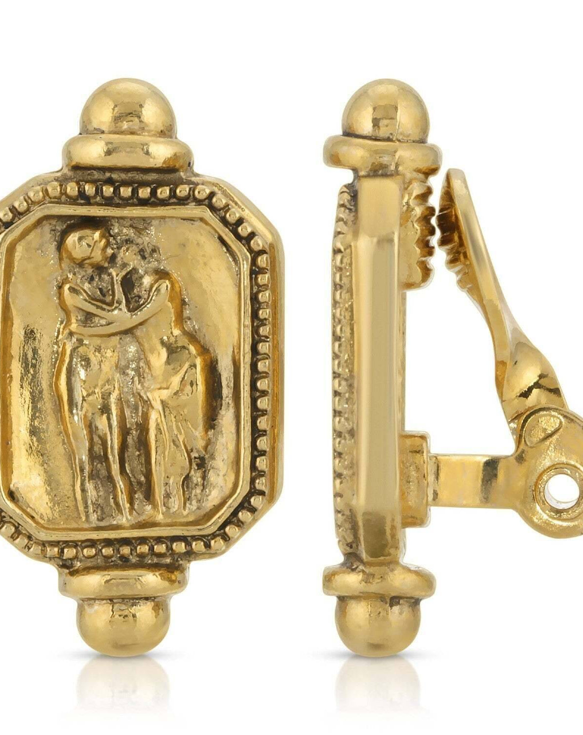 Antiquities Couture Gold Octagon Adoration Clip On Earrings