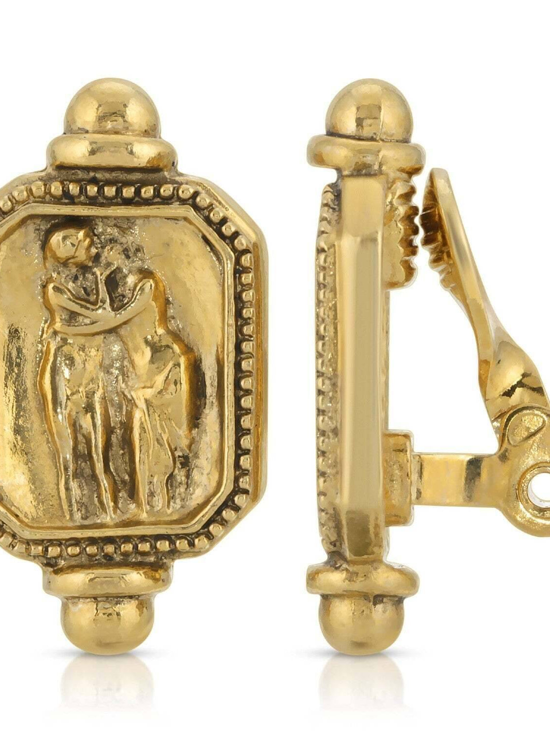 Antiquities Couture Gold Octagon Adoration Clip On Earrings