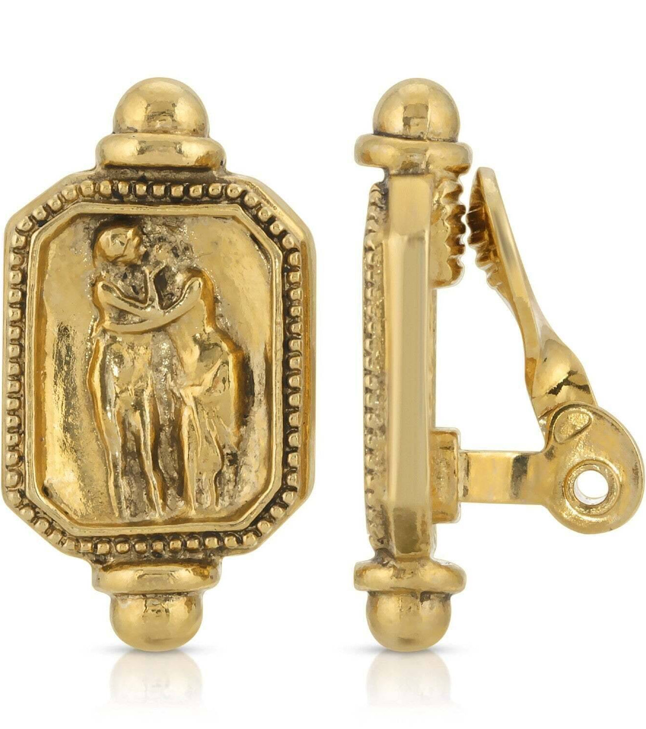 Antiquities Couture Gold Octagon Adoration Clip On Earrings