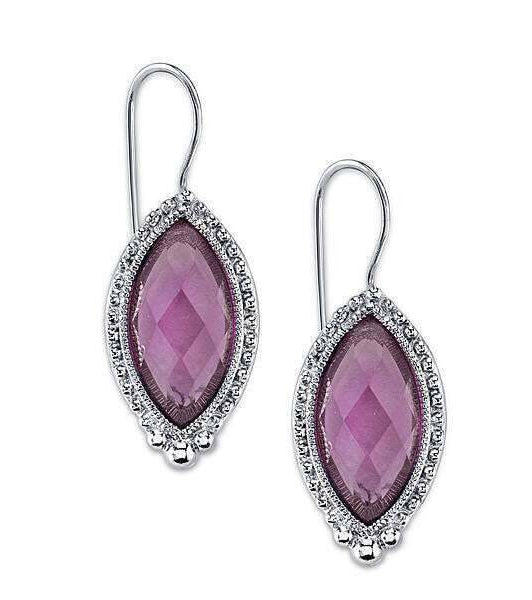 2028 Jewelry Light Amethyst Purple Navette Stone Drop Earrings