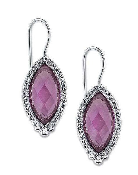 2028 Jewelry Light Amethyst Purple Navette Stone Drop Earrings