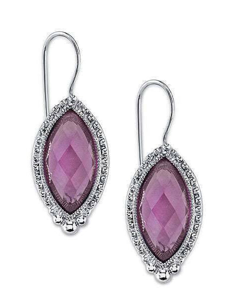 2028 Jewelry Light Amethyst Purple Navette Stone Drop Earrings