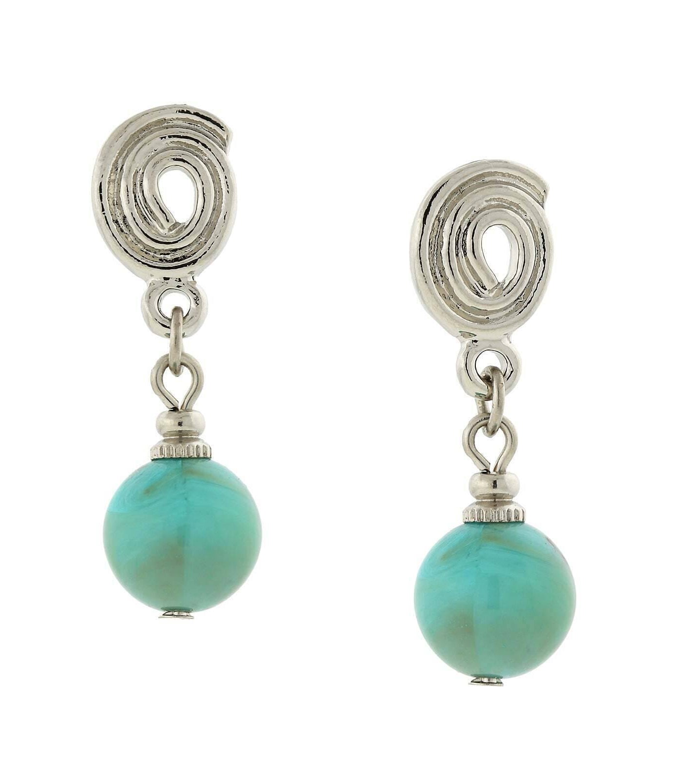 1928 Jewelry Imitation Turquoise Bead Drop Earrings